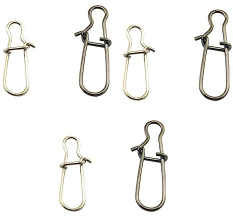 INOOMP 3 Sätze Angelschnappverbinder Sicherheitsnadel Für Angelgerät Größe 6 Metallköderverbinder-Set Für Wirbel Und 100 Stück * 3