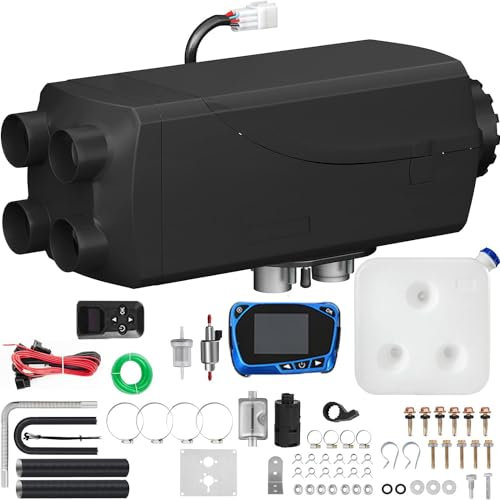 YOPOIY CalefaccióN Estacionaria 8kW, 24V Calentador Diesel, Calentador De Aire Diesel con Monitor Controlador con Control Remoto Utilizado para Automóviles Barcos Camiones Autocaravanas-8KW-12V