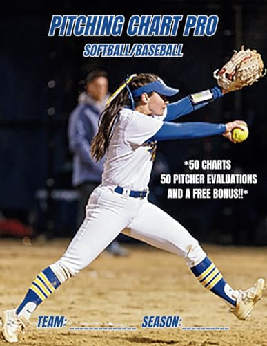 Pitching Chart Pro: Softball/Baseball Pitching Chart Notebook includes Pitcher Evaluation Game Journal Pages and Bonus Scouting Content