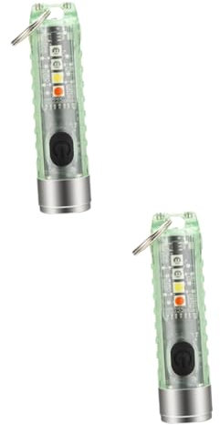 POPETPOP 2pièces Mini Led Rechargeable Avec Anneau De Clé Éclairage Ajustable Étanche Et Pratique Pour Camping Randonnée Et Usage