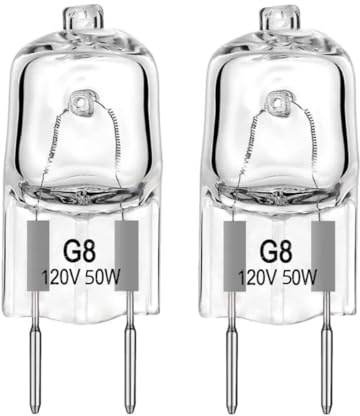 Fugedox 2 Pack 120V 50W Light Bulb Halogen Light Bulb Lamp for GE Microwave Oven, Night Light/Stove Light/Surface Light Bulb, Replaces WB08X10057, WB08X10051