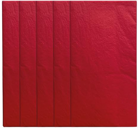 Interdruk 5 fogli di carta velina 50 x 70 cm per DYI, arte, floreale, imballaggi e decorazioni – rosso