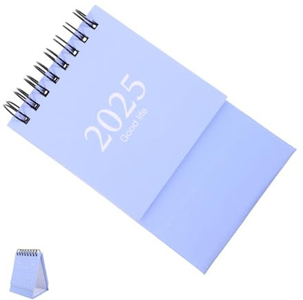 TOGEVAL 2024–2025 Mini-schreibtischplaner Dekorativer Einband Spiralkalender Für Büro Schreibtischkalender Notizblock