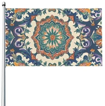 Drapeaux de 0,9 x 1,5 m 200D - Bannière lourde décorative d'extérieur - Drapeau chinois avec œillets en laiton - Drapeau de jardin pour toutes les saisons - Drapeau de décoration extérieure
