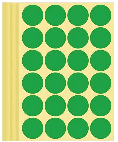 720 Stück Klebepunkte Aufkleber 32 mm Runde Punktaufkleber Farbkodierun Etiketten selbstklebende Markierungspunkte zum Beschriften, Basteln Green Stickers Round Color Coding Labels (Grün 3.2 cm)