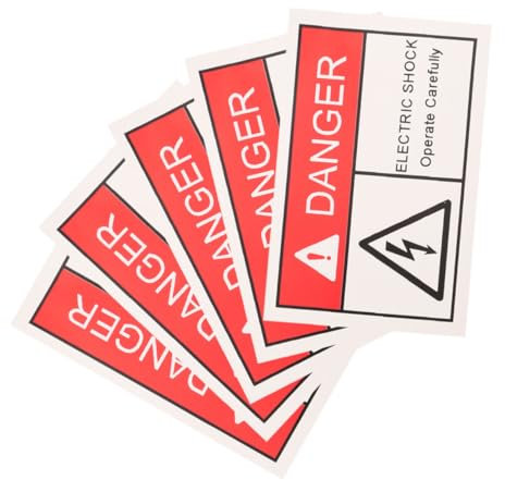 JEWEDECO 5pcs Electric Shock Safety Decals Labels Stickers Warning Tape for Electrical Equipment