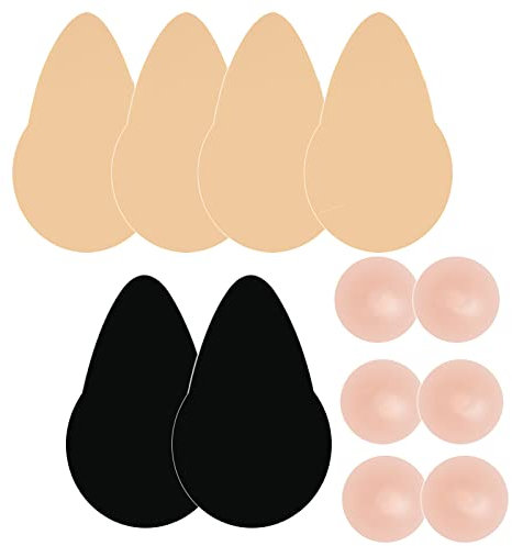 CUKIN Breast Lift Tape 3 Pairs - Invisible Adhesive Bra Tape for Large Breasts, Push Up Support with Nipple Covers | Sweat-Resistant & Comfortable Stick on Bra