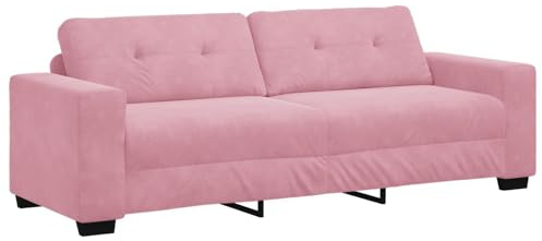 vidaXL | 3-Sitzer-Sofa | mit Kissen Rosa Samt