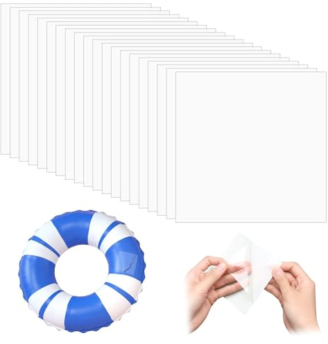 20 Piezas Reparación de Parches para colchones Inflables Autoadhesivos Transparentes Impermeable TPU Parches Reparación de Piscina Pegatinas, 3.46 x 3.46 Pulgadas para Juguetes Inflables Toldos