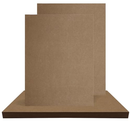 Chuanhylis 60 Piezas Papel Kraft A4, 21x29cm Carton Piedra, Papel Verjurado A4 para Impresora, Fabricaci贸n de Tarjetas, Manualidades, Proyectos Vintage y Albumes de Recortes