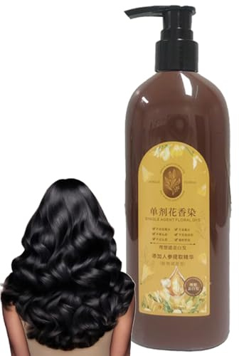 Shampoing Colorant Noir, 300ML Black Hair Dye Shampoo Pour Hommes Et Femmes 3 En 1, Naturelle Shampooing Cheveux Colorés, Dye Hair Pour Couvrir Le Gris, Teinture Femme Homme (Noir naturel)