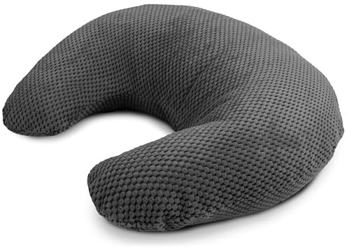 Amilian Stillkissen Stillmond - Stillhörnchen ca. 60x42 cm – Schwangerschaftskissen und Lagerungskissen für Mama und Baby - mit Füllung und abnehmbarem, waschbarem Bezug - Nebelklang
