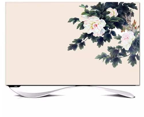 HSTANGKY Funda Antipolvo Para TV De Interior De 32-80 Pulgadas Protector De Pantalla LCD Extensible Con Diseño De Peonías Para Interiores Para Televisores Curvos-flower1||40-43inch