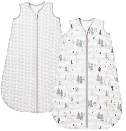 ToyaTec Babysovsäck 1,0 Tog 2-pack, Supermjuk rayon tillverkad av bambu, Babysovsäck i bambufiber, ren ekologisk, vår och sommar(Gray,M)