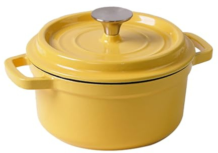Pentola Olandese con Coperchio, pentola Olandese Ovale in ghisa Smaltata, Forno per Il Pane, per Saltare in Padella, arrostire, cuocere al Forno e Fare Il Pane (3)