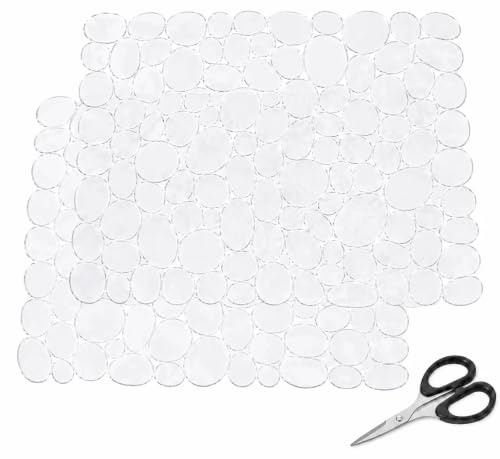 2 Pack Clear Soft Silicone Sink Protector Mat 40x30cm, Cut to Fit with Scissors