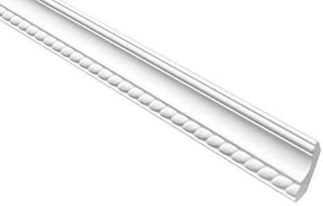 Marbet Deckenleiste B-01 weiß aus Styropor EPS - Stuckleisten gemustert, im traditionellen Design - (40 Meter Sparpaket) Styroporleiste Winkelleiste Wandleiste