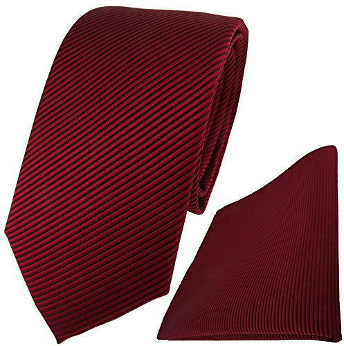 TigerTie Designer Krawatte Designer Einstecktuch in gestreift gemustert - 7 cm Krawattenbreite