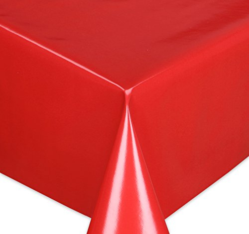 Wachstuchtischdecke Tischdecke Wachstuch abwischbar, Glatte Oberfläche Uni Motiv Rot, Farbe + Größe wählbar 500x140 cm