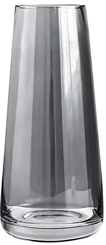 Glasvase Konische Vase dekorative Blumenpflanze Knospenvasen Kristallklare Terrarien Pflanzer 8,8, für Hochzeiten Party Events Dekorieren Arrangements Büro oder Wohnzimmer Home Decor. (Rauchgrau)