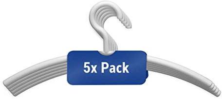 Maul Klädhängare Av Plast, Moderna Plastgalgar i Ädel Design, Stabila Och Slitstarka Hängare För Jackor, Skjortor Och Byxor, Vit, Set Om 5