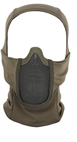 Equipaggiamento tattico Passamontagna traspirante Maschera a rete Stile ninja Maschera softair integrale Maschera antivento Ciclismo Cappuccio Scaldacollo Balaclava