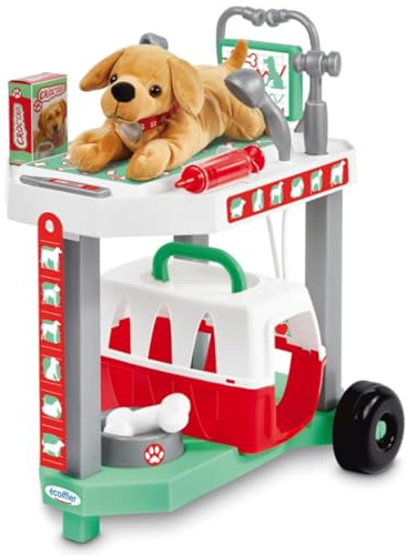 Jouets Ecoiffier - 1919 - Clinique vétérinaire Chien - Jeu d'imitation - Dès 18 Mois - Fabriqué en France