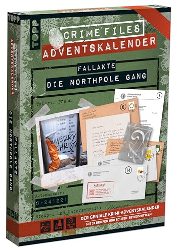 Crime Files – Fallakte Die Northpole-Gang: Der geniale Krimi-Adventskalender für alle Wohnzimmer-Ermittler: Tatort Krimispiel – 24 Briefe mit echten Beweismitteln – ab 10 Jahren – 1–4 Spieler