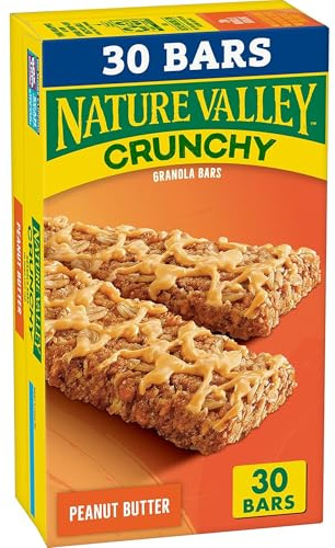 Nature Valley Crunchy Granola Bars, Peanut Butter, 30 Ct, 22.35 oz (15 Pouches)