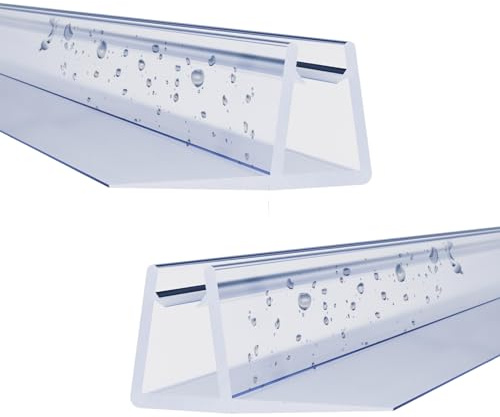 WITEN&NOCK Schiebetürdichtung 200 cm 2er Set Senkrecht Streifdichtungen Duschdichtungen Wasserabweiser Dichtungsprofile Duschtür Dichtung Gerade Glasstärke 10mm