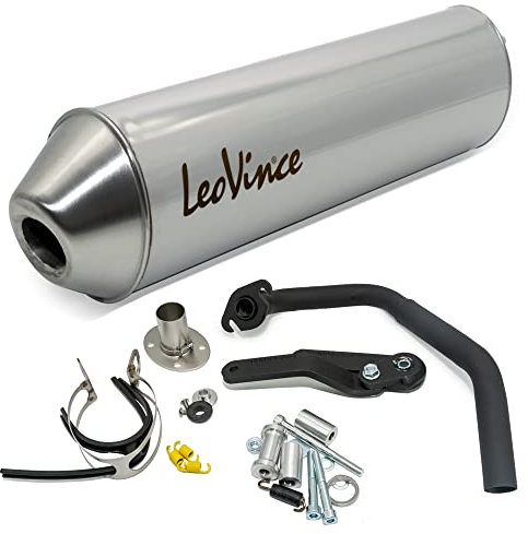 LeoVince - Impianto di scarico completo LEOVINCE, in acciaio inox, con omologazione per Baotian 50/139QMB 4T