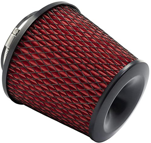 AERZETIX - C64460- Filtre à air sport Ø100 90 83 80 75 70 65 60 mm universel - couleur rouge - pour voiture compétition tuning carrosserie auto moto décoration système d'admission d'air moteur