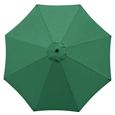 TWSOUL Replacement Parasol Fabric Cover, 2.7m 6 Ribs / 3m 8 Ribs Umbrella Replacement Canopy Cover, Anti-Ultraviolet Patio Umbrella Cloth Cover (Green, 3m / 8 Ribs)