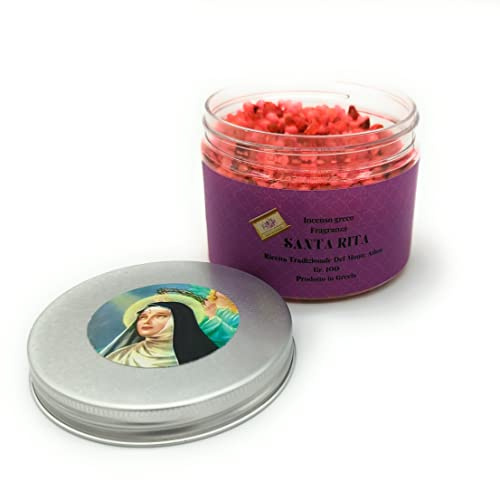 Rökelse i doftande korn, grekisk liturgisk rökelse i små korn St. Rita Fragrance 100g, naturlig rökelse för anslutning med rökelsekolor, originalrecept från Mount Athos