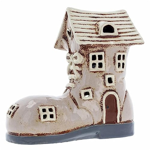 Village Pottery Beige Large Boot Tealight Holder