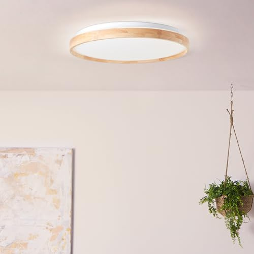 Lightbox LED Deckenlampe mit CCT & Nachtlicht & Timer - Ø 50 cm - flache | LED Deckenlampe mit CCT & Nachtlicht & Timer - Ø 50 cm - flache Deckenleuchte - dimmbar per Fernbedienung (max. 3300 lm) -
