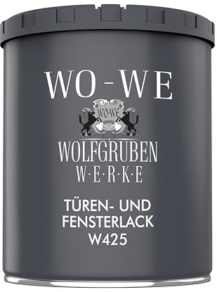 WO-WE Fensterlack Türenlack 3in1 Holzfenster Innen & Außen Silbergrau 750ml | Wetterfest, Holz & Metall, 3in1-System, Grund-, Zwischen- & Endanstrich, Kantenabdeckung, Alkydharzlack, Holzlack, Deckstark