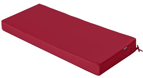 Comcaver Outdoor Bench Cushions 48 x 18 Inch Thick Waterproof Porch Swing Cushions with Tie Patio Furniture Chair Cushion Bench Pad Color Fastness Backyard Seat Pads Burgundy