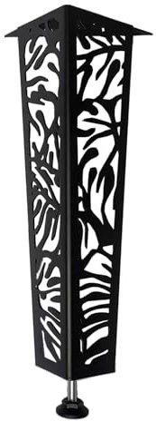 MIHIMO design Florify 4 dekorative Beine für Kommode, Schrank, Tischchen, Metallbeine, Möbelbeine mit floralem Muster in Monstera Deliciosa Serie Mittel (40cm)