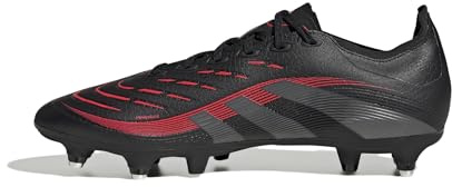 adidas Unisex Predator League Soft Ground Football Boots, core Black/Grey Four/Lucid red, 9 UK