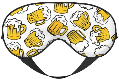 Augenmasken, verstellbare Schlafmaske, Augenabdeckung, Augenschutz, Schattenabdeckung zum Schlafen, Schichtarbeit,Früher, Cartoon, Bier