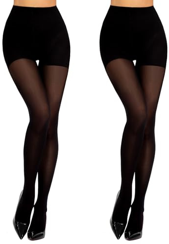MANZI Kompressionstights kvinnor fast medium energiserande stödtights 50D, Svart, XL
