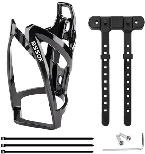 BSSOK - Portabotellas de plástico, Ligero y Duradero, para Bicicleta de montaña, Bicicleta de Carretera, MTB (Negro)
