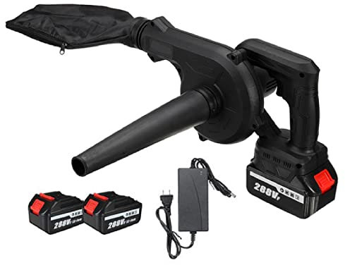 Sopladores Soplador Inalámbrico, Barredora y Aspiradora 2 en 1, Soplador de Hojas Eléctrico Inalámbrico con 2 Baterías y Cargador, Barredora de Mano, para Limpiar Polvo, Aspiradora de Auto, Limpieza