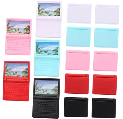 UPKOCH 15pcs Miniature Dollhouse Computer Cute Laptop Models for Office Decoration and Boys and Girls Play Develop Imagination and Hands Skills
