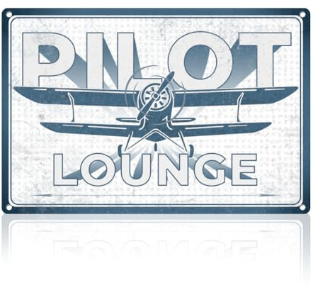 DOODLREAM Flugzeug Militärpilot Lounge Metall-Blechschild Wanddekoration | Vintage Metall-Wanddekor für Luftfahrt-Fans, Kunstposter als Geschenk für Wohnheim, Bar, Männerhöhle und Wanddekoration