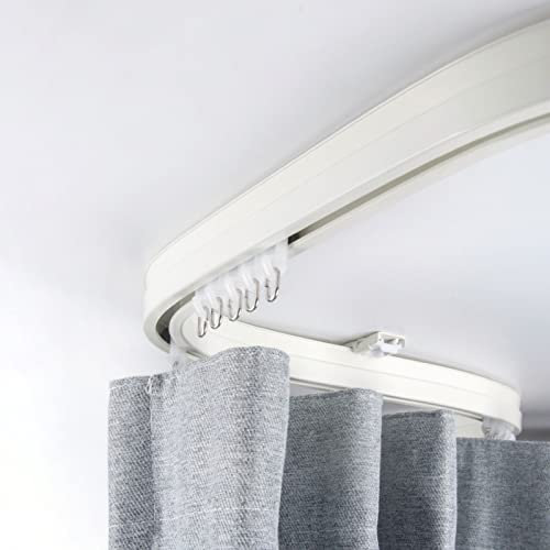 UQACHG Binario per Tende in Alluminio, Sistema di binari per Tende da Interno ed Esterno con Montaggio a soffitto o a Parete, Set divisori per la Privacy delle finestre pi,Wall Mount-180cm/71in