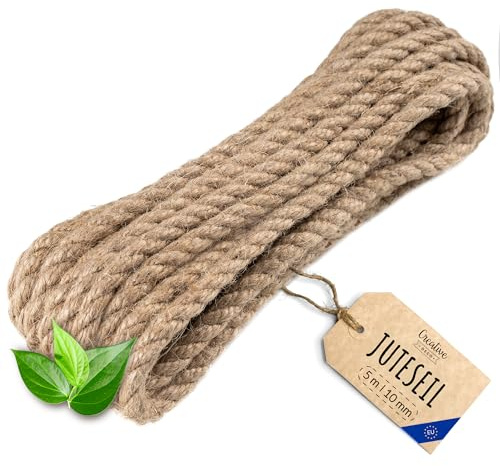 Jutesnöre för kreativ dekoration | 5m längd | 10mm tjocklek