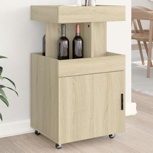 NQJIBUE Artikel-Barwagen Sonoma Eiche 50 x 41 x 89 cm Holzwerkstoff, Schränke & Aufbewahrung, Buffets & Sideboards
