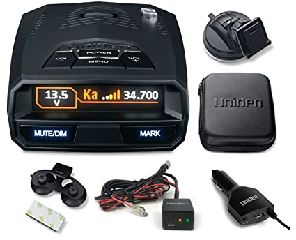 Bundle of Uniden R4w Extreme Long Range Laser/Radar Detector + Uniden Smart Hardwire Kit RDA-HDWKT with Mute Button and LED Alert.